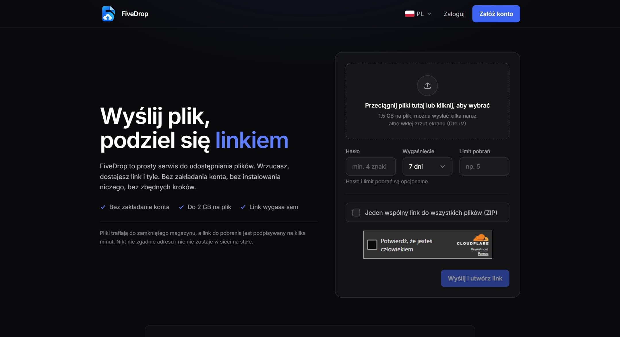 FiveDrop: strona główna